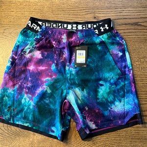 Under Armour Tie Dye Workout shorts - Medium 6” length